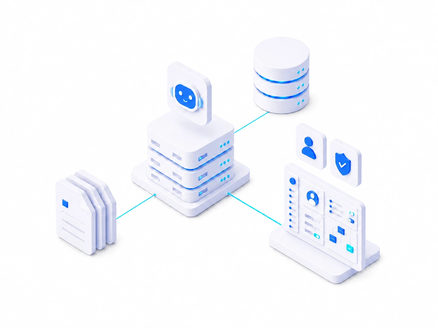Illustration einer KI-gestützten Systemintegration